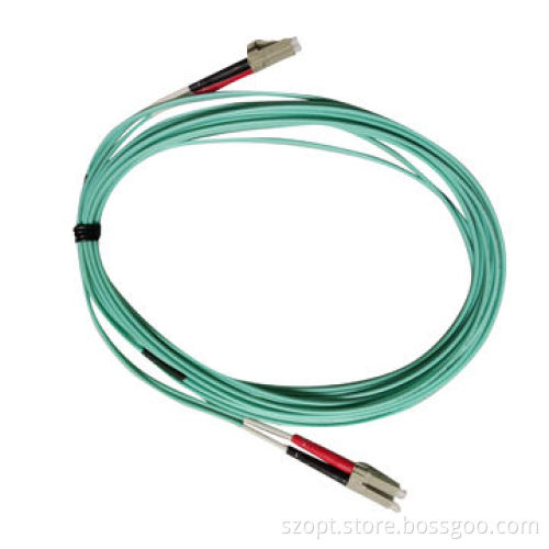 LC-LC Multimode Duplex Patch Cord with Pre-polished PC Profile and Convex Spherical End